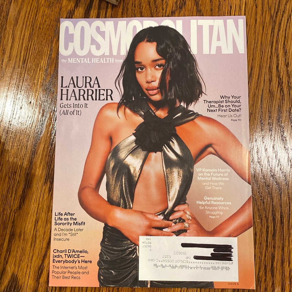 Cosmopolitan Magazine  2022 Issue 6  Laura Harrier  The Mental Health Issue